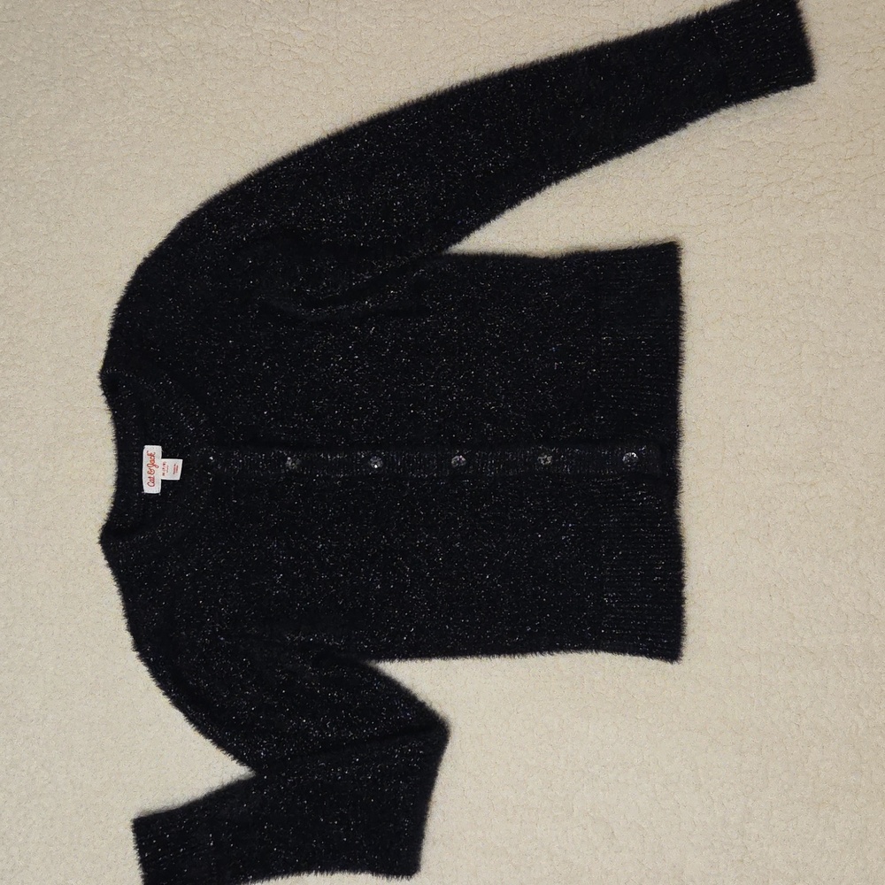 Cat &Jack GIRLS M 7/8 Black Cardigan Sweater